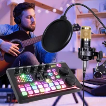 Studio Recording Kit Microphone Set Music Podcast Equipment Mixer Condenser Home,Studio Recording Kit Podcast Music Mixer Equipment Condenser Microphone Set - màu đen - Xem 9