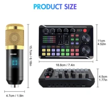 Studio Recording Kit Microphone Set Music Podcast Equipment Mixer Condenser Home,Studio Recording Kit Podcast Music Mixer Equipment Condenser Microphone Set - màu đen - Xem 11