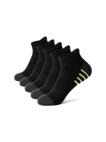 5 Or 10 Pairs Solid Color & Simple Striped Casual Short Socks, Suitable For Daily Wear - Multicolor - View 8