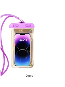 2 件套防水手机壳适用于泳池，休闲防水手机袋，休闲防水手机袋，适合游泳、漂流、度假、海滩、运动包、学校用品、学校用品、学生 - 彩色 - 查看 11