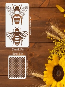 6 件鸟与花绘画模板 5.9*5.9 英寸 - 可水洗，可重复使用，适用于木材、帆布、纸张、织物、地板、墙壁、家居装饰和玻璃工艺品的 DIY 工艺、返校、学校用品 - 白色 - 查看 3