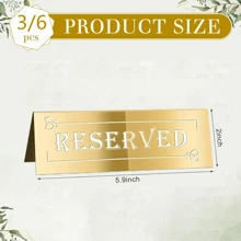 3pcs/6pcs Gold Mirror Acrylic Wedding Table Number Signs, 5.9 X 1.8inch - Acrylic Place Cards, Double-Sided Wedding Party Restaurant Reserved Cards, Suitable For Wedding, Birthday Party, Restaurant And Conference, School Supplies,Back To School