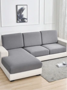 1 st soffsitsöverdrag i fleece med majskornsmönstrat tyg, halkfritt och elastiskt, damm- och smutsavvisande, husdjursvänligt, ryggstödsöverdrag för enkel-, dubbel-, trippel- och fyrdubbla säten, för alla årstider - Ljusgrå - Visa 7