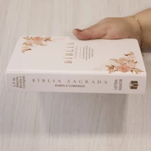 Bíblia Sagrada Flores | ARC | Letra Maior | Harpa e Corinhos | Capa Dura