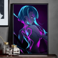 Tranh treo tường (1/3 tấm), có khung tùy chọn, tranh phong cách Anime Cyberpunk, tranh in trên vải canvas, tranh nghệ thuật, tranh vẽ trên tường, tranh không khung, tranh có khung. - Nhiều màu - Xem 22