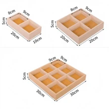 1 件多方形木质储物托盘，厨房整理和储物工具，多用途桌面储物整理器，用于家庭餐桌、节日聚会、庭院休闲 - 彩色 - 查看 3