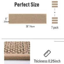 1/7/15pcs Non-Slip Stair Treads, Rubber Backed Stair Rugs For Steps, Wooden Stairs - Noise Reduction, Linen Material, Suitable For Elderly, Children And Pets, Machine Washable