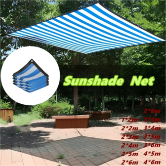 1PC Blue White Anti-UV Sunshade Net Terrace Balcony Fence Privacy Mesh Garden Plants Sun Shelter - 1*2M/2*2M/2*3M/2*4M/2*5M/2*6M/2*8M/3*3M/3*4M/3*5M/3*6M/4*5M/4*6M