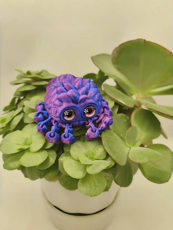 1pc Cute 3D Printed Spider Statue Toy, Articulated Figurine Desktop Decor
