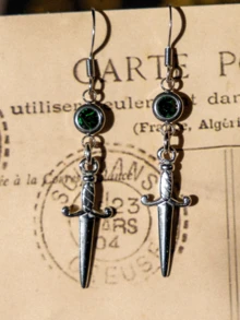 18K Gold Plated Stainless Steel Birthstone Pendant Earrings, Personalized Gift, Nature-Inspired Jewelry For Mother - Multicolor - View 9