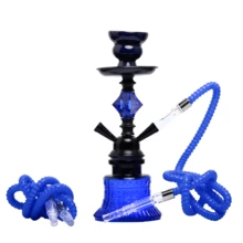 1pc Classic Small Double Tube Arabic Hookah Complete Set Glass Water Pipe Shisha Accessories No Electricity Required Arabic Hookah Glass Bowl - one-size - View 3
