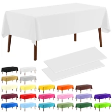 1Pc/4pcs Solid Color Tablecloth, Plastic Tablecloth 54 * 108inch Multi-Color Optional Peva Material, Rectangular Tablecloth, Suitable For Birthday, Wedding, Banquet, Party Desktop Decorations