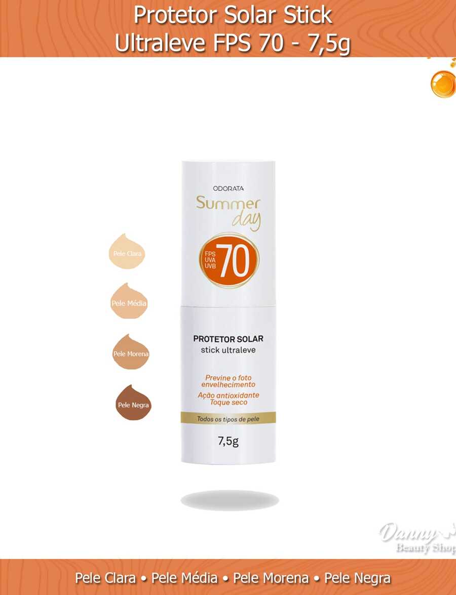 Sunscreen Stick SPF 70 For Light, Medium, Dark Or Black Skin 7.5g - Summer Day Odorata - 深色皮膚 - 查看 1