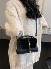 Bolsa cuadrada mini nueva de 2025, combinación y PU, bolso de hombro compacto retro, bolso cruzado para uso diario, citas, regalo