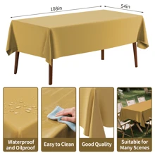 1Pc/4pcs Solid Color Tablecloth, Plastic Tablecloth 54 * 108inch Multi-Color Optional Peva Material, Rectangular Tablecloth, Suitable For Birthday, Wedding, Banquet, Party Desktop Decorations