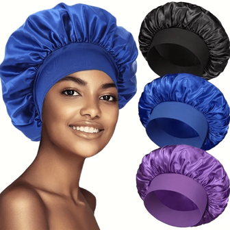Gentle Satin Sleep Bonnet For Women: Elastic Wide-Band Design For Frizz-Free Hair & All-Night Comfort