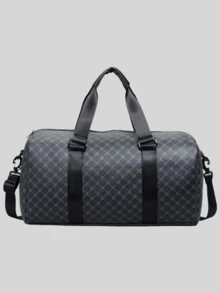 大容量旅行行李袋，带湿口袋的周末旅行包，健身房健身医院防水过夜包，周末旅行随身行李，黑色大号手提包旅行必备购物袋 - 彩色 - 查看 3