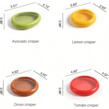 1 peça/4 peças Conjunto de Recipientes Herméticos para Armazenamento de Alimentos, Adequado para Frutas e Vegetais - Caixas de Armazenamento Refrigeradas com Tampa, Conservadores de Produtos e Recipientes para Frutas - Acessórios de Cozinha Reutilizáveis para Manter Frutas e Vegetais Frescos, Resistentes à Oxidação - Multicolorido - Visão 4