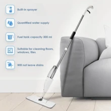 Mop Set With Spray Function 360° Flexible Head 3 Microfiber Pads Wet And Dry Use For Bathroom Kitchen Office - White - View 6
