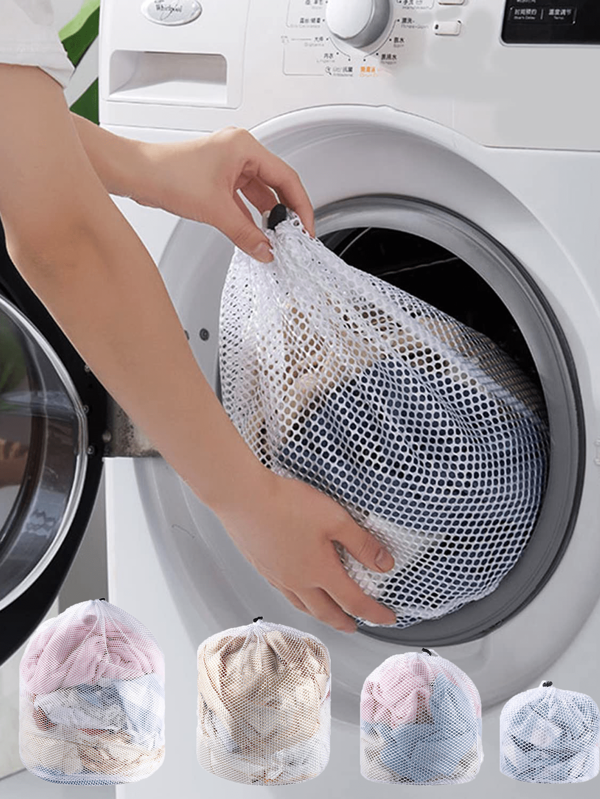 1/3 peças de rede para lavanderia, saco de malha para lavanderia para máquina de lavar, saco de viagem grande e durável para lavanderia, saco de lavanderia para máquina de lavar, sacos de lavanderia com cordão para blusas, roupas íntimas, sutiãs, meias, etc.