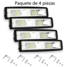 ANTSAY 4 Barras de Luces LED para automóvil, Paquete Faros LED con Foco de Alta Intensidad y luz estroboscópica de 48w 16 LED, Ideal para Motocicleta, automóvil, automóvil, camión - 4PK - Ver 1