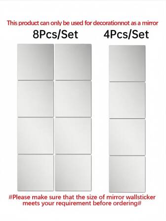 1 Set de 4 Piezas de Espejos Decorativos Redondos de Acrílico de 20CMx4, Adhesivos para Pared, Espejo de Body Entero para Dormitorio, Residencia Estudiantil, Vestidor, No Para Usarse Como Espejo Real
