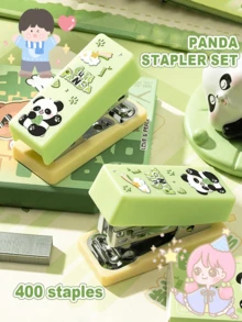 1 Pc Cute Cartoon Mini Stapler Set With 400 Staples Portable Office School Supplies