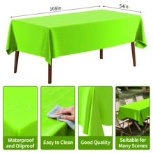 1Pc/4pcs Solid Color Tablecloth, Plastic Tablecloth 54 * 108inch Multi-Color Optional Peva Material, Rectangular Tablecloth, Suitable For Birthday, Wedding, Banquet, Party Desktop Decorations
