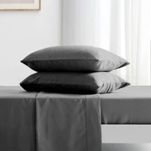 Set Lenzuola Matrimoniale in tessuto spazzolato tinta unita - Singolo (90 CM) / Una Piazza e Mezza (120 CM) / Matrimoniale (180 CM), Materiale Delicato Sulla Pelle, Adatto A Tutte Le Stagioni, Design Minimalista, Ideale Per La Casa E L'Hotel.