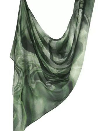 1 件女士围巾波西米亚水彩、大理石、水波纹、扎染印花头巾围巾，适合日常佩戴