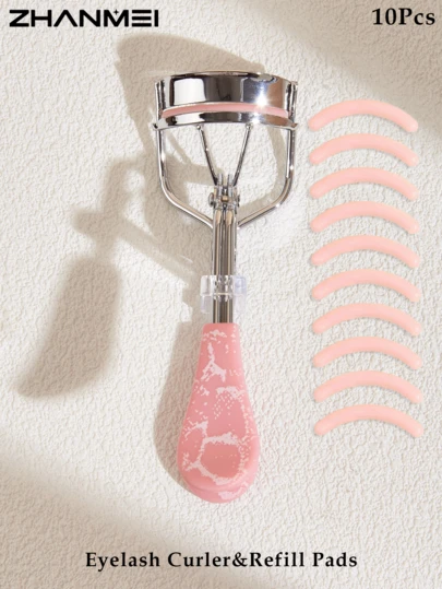 Eyelash Curler With Replacement Pads Set, Long-Lasting Use, Longer & Fuller Lashes - Easy To Use And For Eyes, Eyelash Curler Easily Shapes Without Pinching, Professional Beauty Tool, Affordable Replaceable Set Avoids Repeated Purchases, Suitable For Home Decor, Vanity, Bedroom, Travel, Women's Gift, Valentine's Day Gift