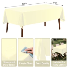 1Pc/4pcs Solid Color Tablecloth, Plastic Tablecloth 54 * 108inch Multi-Color Optional Peva Material, Rectangular Tablecloth, Suitable For Birthday, Wedding, Banquet, Party Desktop Decorations