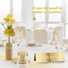3pcs/6pcs Gold Mirror Acrylic Wedding Table Number Signs, 5.9 X 1.8inch - Acrylic Place Cards, Double-Sided Wedding Party Restaurant Reserved Cards, Suitable For Wedding, Birthday Party, Restaurant And Conference, School Supplies,Back To School