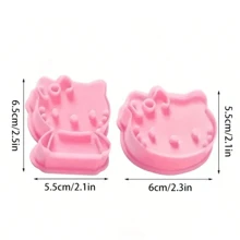 Sanrio 2 pièces/set Moule à fruits hello kitty et Stitch de Sanrio - Emporte-pièce de biscuit PP mignon, parfait pour les cadeaux d'anniversaire Kawaii et la décoration de la cuisine, moule à pastèque, cadeau de la Fête des Mères
