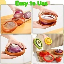 1 peça/4 peças Conjunto de Recipientes Herméticos para Armazenamento de Alimentos, Adequado para Frutas e Vegetais - Caixas de Armazenamento Refrigeradas com Tampa, Conservadores de Produtos e Recipientes para Frutas - Acessórios de Cozinha Reutilizáveis para Manter Frutas e Vegetais Frescos, Resistentes à Oxidação - Multicolorido - Visão 6