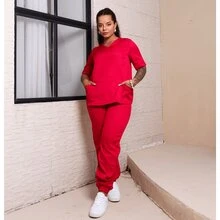 Plus Size Co-Ords - Màu Đỏ Sâu - Xem 2