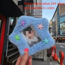 毛绒卡夹，韩式公交/门禁卡夹，可爱黑猫、小狗、护士、兔子、星星毛绒卡夹，尼龙材质，夹扣，装饰卡夹配件，学校用品，返校 - 彩色 - 查看 9