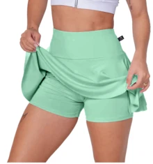 Women's Ruffled Short Skirt In High Quality Suplex Butt Cover Gym Fitness - Mint Green - View 2