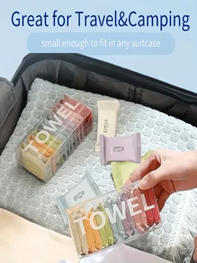 28 Stücke tragbare Kompression Handtücher - dick, schnelltrocknend, dual-use sowohl für trocken als auch nass, perfekt für Reisen, Zuhause und Outdoor-Nutzung - leicht zu tragender Entwurf, weiß
