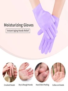 1Pair Purple Moisturizing Hand Gloves, For Dry Cracked Skin Softening Exfoliating Feet Hand Care Tools, Soft Silicone Gel, Skin Repairing, Reusable, Suitable For Hand Care, Beige/Pink,Hand Care,Gift,Care Tools, Soft Silicone Gloves, Gel Spa Moisturizing Gloves, Aloe Vera Lotion Gloves For Repairing Dry, One Size Fits All, Ideal For Home Hydration, Moisturizing Hand Gloves,Gift For My Mother,Mother's Day,Travel Accessories