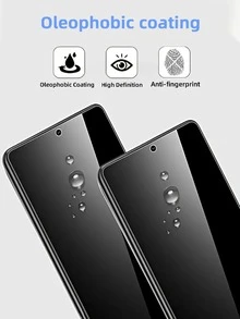 2 pièces Protecteur d'écran en verre trempé, anti-espionnage, anti-empreintes digitales, compatible avec le déverrouillage facial, installation facile, compatible avec Xiaomi. Cadeau pour l'anniversaire, la famille, les amis. Protecteur d'écran de téléphone, accessoires de téléphone, étanche, antichoc, anti-chute, résistant aux rayures, protection intégrale - Noir - Voir 4
