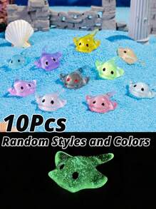 نموذج حيوان بحري واقعي صغير لسمكة الشيطان، بأنماط وألوان عشوائية، تضيء في الظلام، تزيين سمكة الشيطان الملونة، هدية للمراهقين أو حافز، هدايا أعياد ميلاد أنواع الأسماك، تخرج