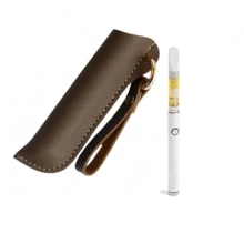 1pc Black PU Pouch With Long Lanyard Pouch Cover Case For Vape Devices, Smoking Accessories, Cigarette Storage - Brown - View 5