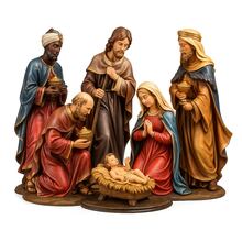 Small Christmas Nativity Scene For Table MDF Christmas Decoration - Multicolor - Ver 1