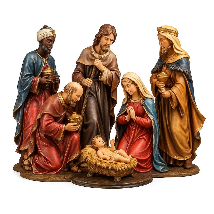 Small Christmas Nativity Scene For Table MDF Christmas Decoration - Multicolor - Ver 1