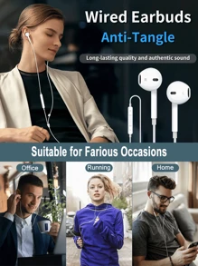 Compatible With Iphone Earbuds, USB-C Comfort In-Ear Earphones, Type C Audio Headphones 3.5mm Jack HiFi Stereo In Ear Wired Headset With Bluetooth Microphone And Call Controller, Noise Isolating