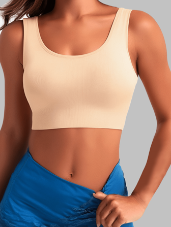 1 Piece Of Yoga Seamless Solid Color Sports Vest Bra, Suitable For Women Yoga, Sports, Exercise, Healthy, Soft And Comfortable Fabric, Simple And Stylish Design, Suitable For Women's Sportswear, Show Unique Personalized. Suitable For Spring, Summer, Fall And Winter