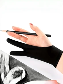 1 件艺术家绘画手套，双指防污素描手套，防滑透气手套，适用于数字绘图、绘画、艺术创作，适合左手和右手，健身房、运动、健身房、家庭锻炼、女士健身手套、拳击手套、健身手套、健身手套、男士健身手套