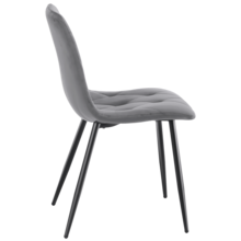 OYAJIA 4 Set Of Dining Chairs, Metal Frame Dining Chair For Kitchen Room,Velvet Technology Cloth Seat Chair For Living Room, Bedroom - Grey - View 10