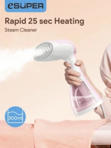 ESUPER 三合一蒸汽清洁器 1500W 适用于家用熨烫衣服，立式蒸汽熨斗，便携式旅行服装蒸汽挂烫机，手持式织物蒸汽挂烫机，300ml 大容量和 15 秒快速加热，自动断电适用于家庭和旅行 - 英国插头 - 英規插(220-240V) - 查看 3